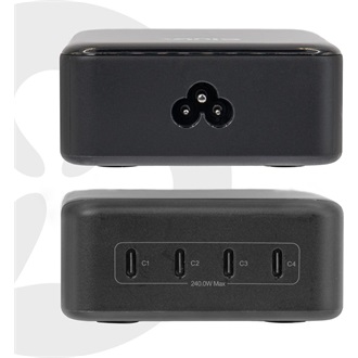 Club 3D CAC-1933 GaN 240W univerzális hálózati töltő adapter fekete