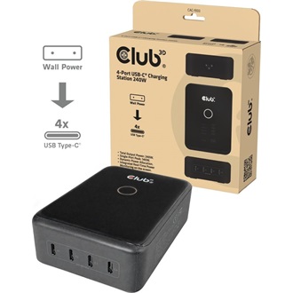 Club 3D CAC-1933 GaN 240W univerzális hálózati töltő adapter fekete