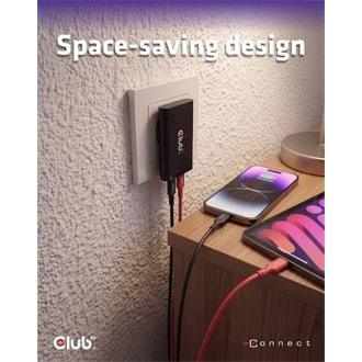 Club 3D CAC-1935 65W univerzális hálózati töltő adapter fekete GaN