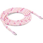 Club 3D CAC-3010 Beaded USB-C - USB-C M/M töltőkábel 2m rózsaszín