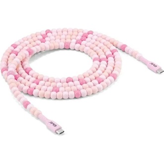 Club 3D CAC-3010 Beaded USB-C - USB-C M/M töltőkábel 2m rózsaszín
