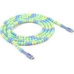Club 3D CAC-3011 Beaded USB-C - USB-C M/M töltőkábel 2m kék-zöld