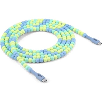 Club 3D CAC-3011 Beaded USB-C - USB-C M/M töltőkábel 2m kék-zöld