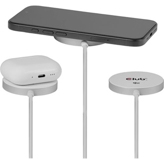 Club 3D CAC-3026 25W univerzális vezeték nélküli töltő adapter fehér (MagSafe, Qi2)