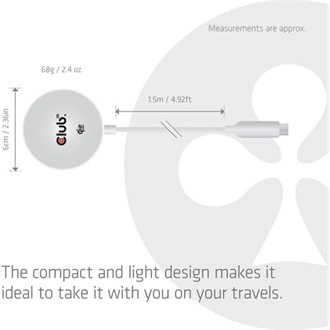 Club 3D CAC-3026 25W univerzális vezeték nélküli töltő adapter fehér (MagSafe, Qi2)