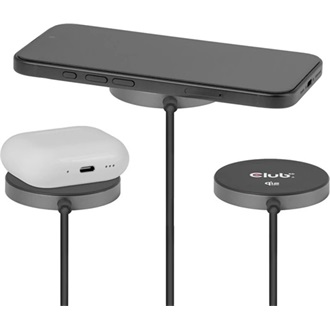 Club 3D CAC-3027 25W univerzális vezeték nélküli töltő adapter fekete (MagSafe, Qi2)
