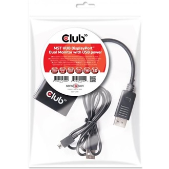 Club 3D CSV-6200H 2-portos DisplayPort 1.2 DisplayPort hub fekete 2560×1440@60Hz