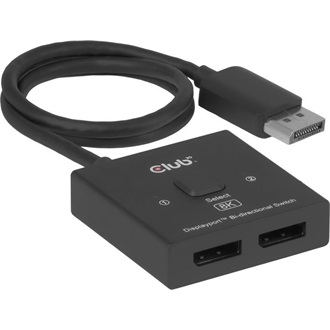 Club 3D CSV-1009  Bi-directional 2-portos DisplayPort 1.4 DisplayPort switch fekete
