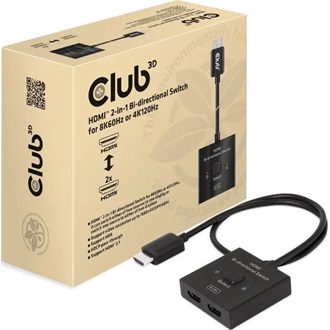 Club 3D CSV-1384 2-portos HDMI video splitter fekete