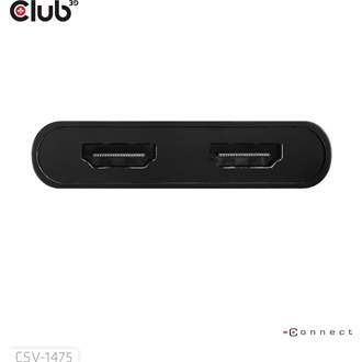 Club 3D CSV-1475 2-portos USB-C/A video splitter fekete