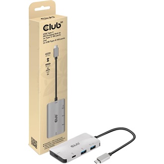 Club 3D CSV-1543 4-portos USB-C hub ezüst