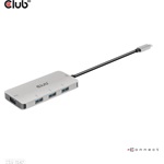 Club 3D CSV-1547 4-portos USB3.2 Gen2×1 C USB3.2 Gen2×1 A hub szürke