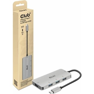 Club 3D CSV-1547 4-portos USB3.2 Gen2×1 C USB3.2 Gen2×1 A hub szürke