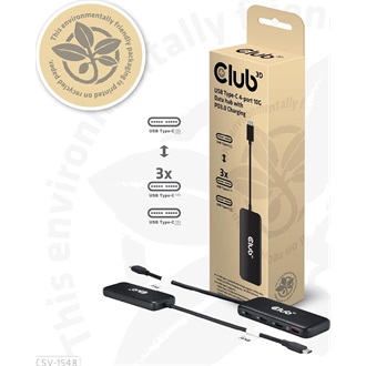 Club 3D CSV-1548 4-portos USB-C hub fekete
