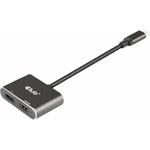 Club 3D CSV-1552 2-portos USB-C DisplayPort HDMI video splitter szürke