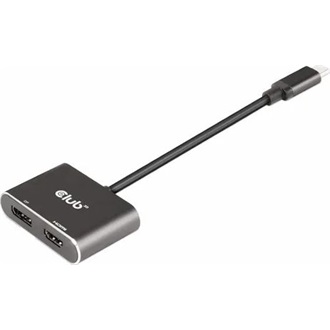 Club 3D CSV-1552 2-portos USB-C DisplayPort HDMI video splitter szürke