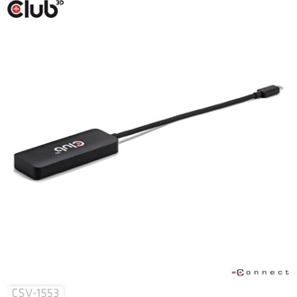 Club 3D CSV-1553 3-portos USB-C DisplayPort video splitter fekete