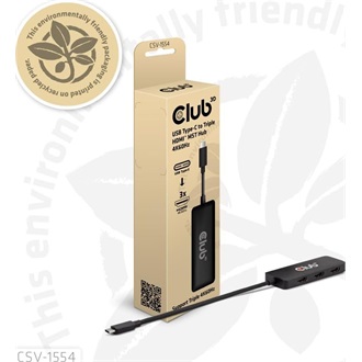 Club 3D CSV-1554 3-portos USB-C HDMI video splitter fekete
