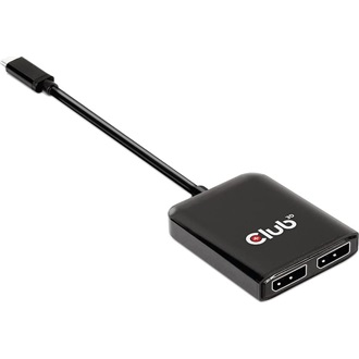 Club 3D CSV-1555 2-portos USB-C DisplayPort video splitter fekete