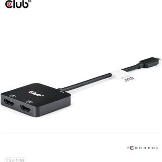 Club 3D CSV-1558 2-portos USB-C HDMI video splitter fekete (USB-C: 100W)