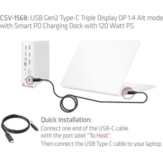 Club 3D CSV-1568 Triple Display 14-port USB-C dokkoló szürke
