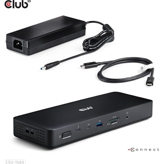 Club 3D CSV-1583 16-port 140W Thunderbolt 4 dokkoló fekete