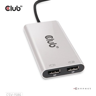 Club 3D CSV-1586 2-portos Thunderbolt 3 video splitter szürke