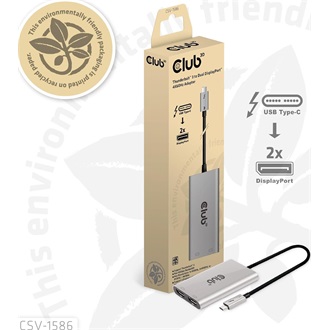 Club 3D CSV-1586 2-portos Thunderbolt 3 video splitter szürke