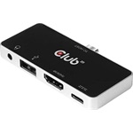 Club 3D CSV-1591 4-port 100W USB-C dokkoló fekete-ezüst