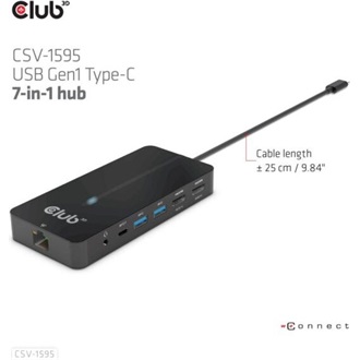 Club 3D CSV-1595 8-port USB-C dokkoló szürke