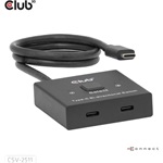 Club 3D CSV-2511 100W 2-portos USB-C USB-C switch fekete