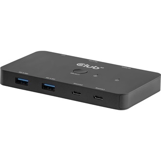 Club 3D CSV-2512 2-portos USB-C/A HDMI KVM switch fekete (100W; 4K60Hz)
