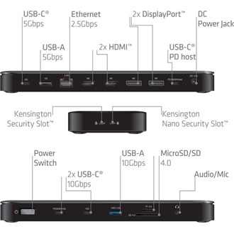 Club 3D CSV-2540 Quad Display 13-port 100W USB-C dokkoló fekete