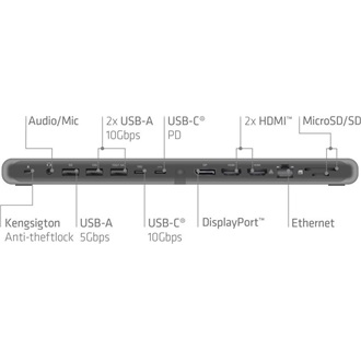 Club 3D CSV-2541 Triple Display 11-port 100W USB-C dokkoló fekete