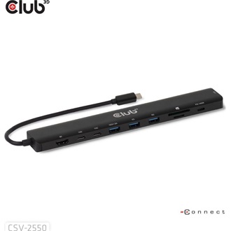 Club 3D CSV-2550 9-port 140W USB-C dokkoló fekete