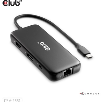 Club 3D CSV-2551 8-port 100W USB-C dokkoló fekete