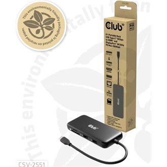 Club 3D CSV-2551 8-port 100W USB-C dokkoló fekete