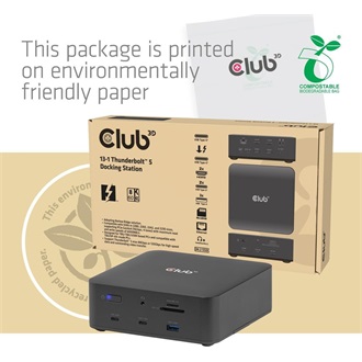 Club 3D CSV-2562 12-port M.2 NVMe 180W Thunderbolt 5 dokkoló fekete