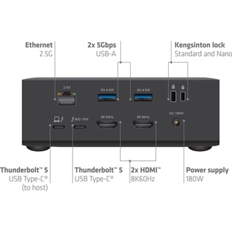 Club 3D CSV-2562 12-port M.2 NVMe 180W Thunderbolt 5 dokkoló fekete