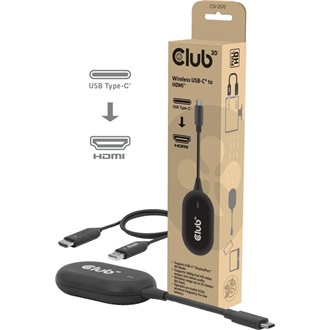 Club 3D CSV-2570 USB-C -> HDMI 1.3 M/M wireless video adapter fekete
