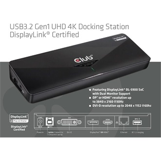 Club 3D CSV-3103D 9-port 135W USB3.0 dokkoló fekete