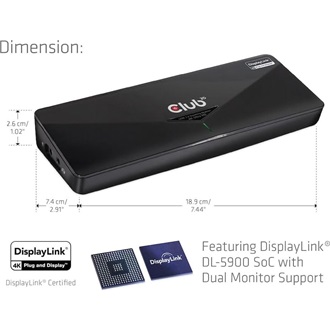 Club 3D CSV-3103D 9-port 135W USB3.0 dokkoló fekete