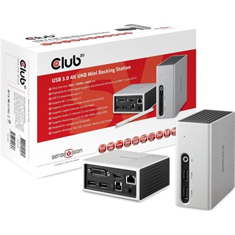 Club 3D CSV-3104D 8-port 63W USB3.0 dokkoló ezüst