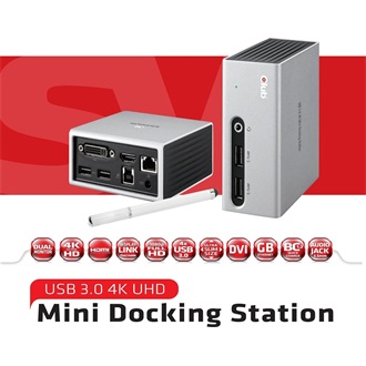 Club 3D CSV-3104D 8-port 63W USB3.0 dokkoló ezüst