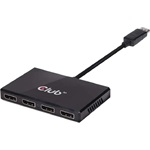 Club 3D CSV-6400 4-portos DisplayPort 1.2 DisplayPort video splitter fekete