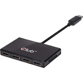 Club 3D CSV-6400 4-portos DisplayPort 1.2 DisplayPort video splitter fekete