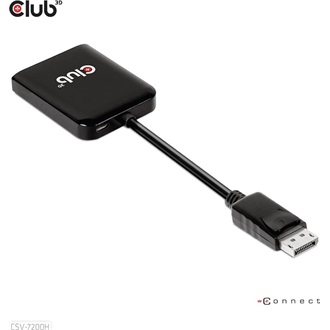 Club 3D CSV-7200H 2-portos DisplayPort 1.4 HDMI video splitter fekete
