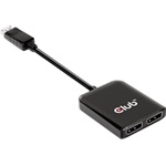 Club 3D CSV-7200 2-portos DisplayPort 1.4 DisplayPort video splitter fekete