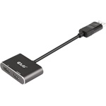 Club 3D CSV-7220 2-portos DisplayPort 1.4 DisplayPort HDMI video splitter szürke