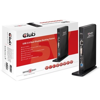 Club 3D Dual Display Docking Station USB3.0 dokkoló fekete